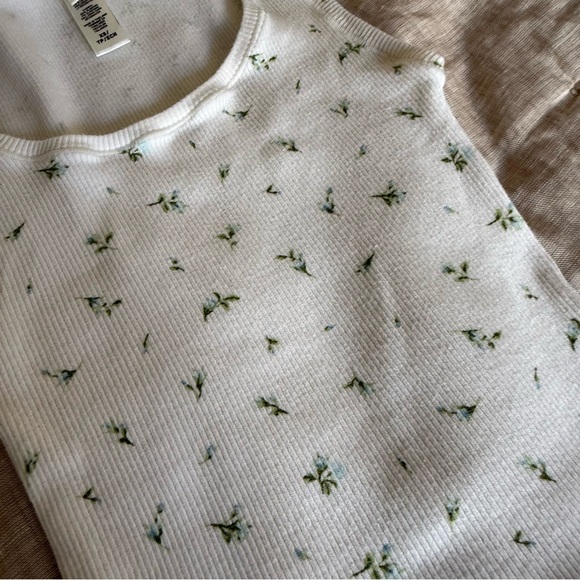 SKIMS Ribbed Tank Top Bundle of 3 in Slate Blue Floral Stripes Size XS - Picture 2 of 9